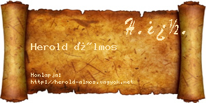 Herold Álmos névjegykártya